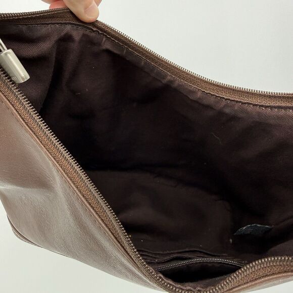 Nine West Brown Faux Leather Shoulder Bag Y2k Style Classic - Picture 12 of 13